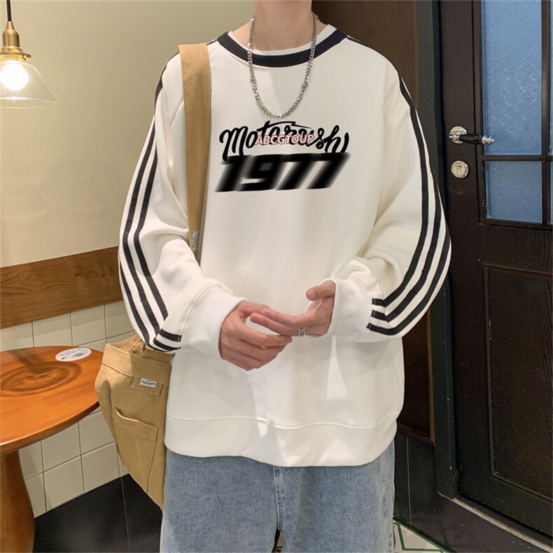 美式三杠条纹复圆领卫衣秋冬男女宽松长袖SW2454-P45控6850棉,男装卫衣,电商B370