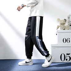 7XL-M货足2023春季新款港风休闲运动卫裤男加肥加大码长裤束脚裤，男装休闲裤，钱塘717(原712)