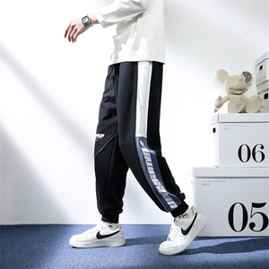 7XL-M货足 2023春季新款港风休闲运动卫裤男加肥加大码长裤束脚裤图片