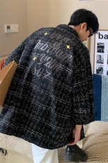 1港风小香风七分袖衬衫男大码中性风情侣潮衬衫QCS7019P45控69，男装衬衫，星座226-2