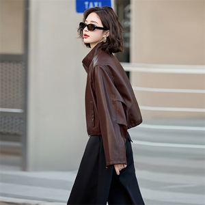 跑量安哥拉小皮衣外套女2024春秋新款高级感炸街小个子机车服夹克图片