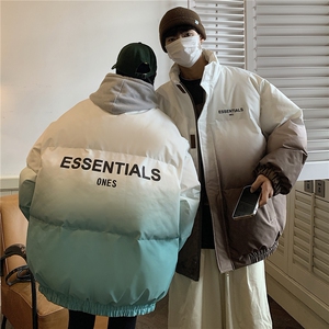 港风情侣 渐变色情侣装男装棉衣宽松棉服冬装加厚外套G1036 P128图片