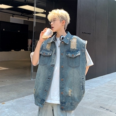 港风潮男时尚牛仔背心马甲228-1-1505-P75，男装背心/马甲，星座228-1