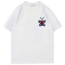 夏新款时尚彩色熊猫短袖T恤男刺绣情侣同款圆领半截袖GA9003P36，男装T恤，星座1013-5
