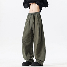美式弯刀水洗工装设计感褶皱阔腿休闲拖地裤男长裤K5208-特P44，男装工装外套，电商A009A（原A058A）