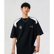 凉感双色拼接设计羽毛球球服大码M-5XL短袖T恤男DX78029P50控78，男装T恤，星座227-7