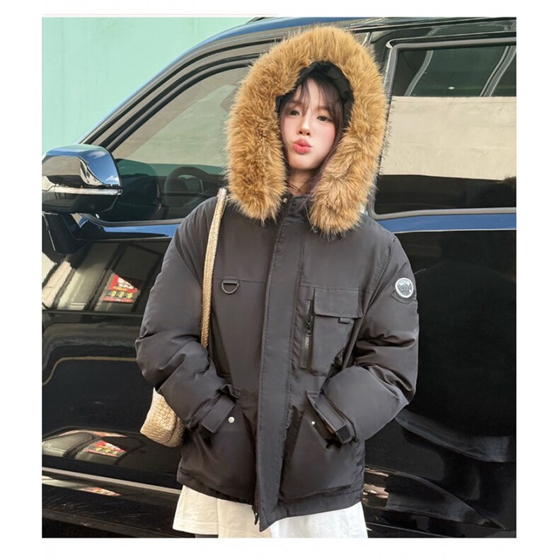 W605-P118工装棉服韩版新款户外大毛领设计感口袋加厚保暖外套,男装棉衣,星座911-1