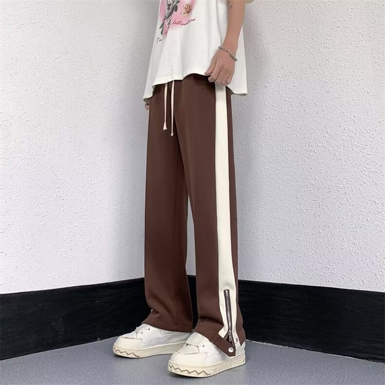 男春夏新款青少年时尚拉链开叉休闲裤骑兵斜休闲裤AD1038P38,男装休闲裤,星座1116-2