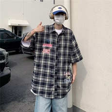 格子衬衫男女袖子可拆卸高街帅气2026春夏季新款ins外套CY135-P41，男装衬衫，星座412