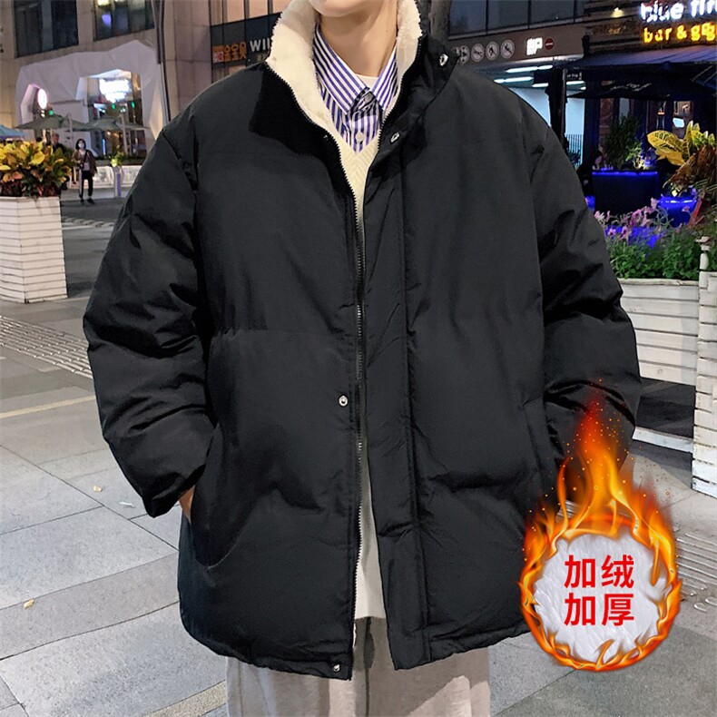 ！2023秋冬新款男士加绒加厚纯色棉衣百搭棉服外套MY100特P75,男装棉衣,电商B220