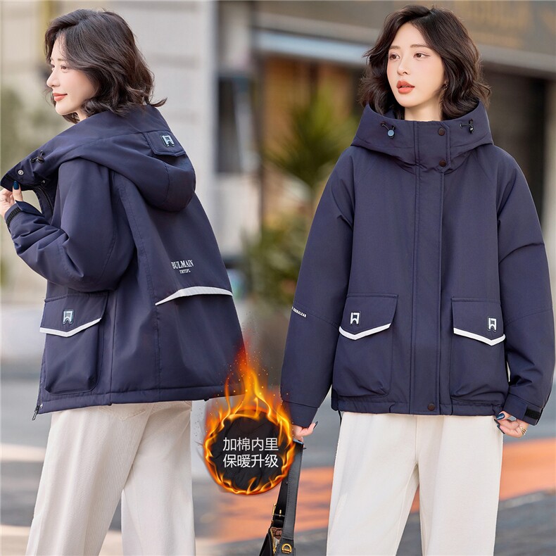 现货2025年冬季新款夹棉保暖棉衣派克服,女装棉衣/棉服,悦祺