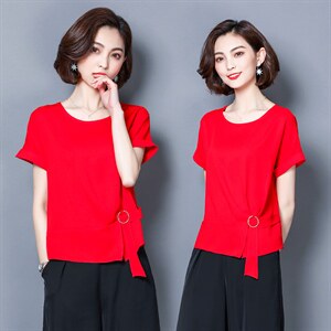 圆领短袖时尚气质百搭优雅韩版2021年夏季衬衫,女装衬衫,超帛