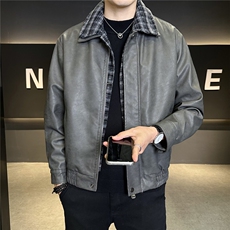 加绒厚款皮衣外套男2025冬季皮夹克外套C317-J7722-P185，男装夹克，电商C317