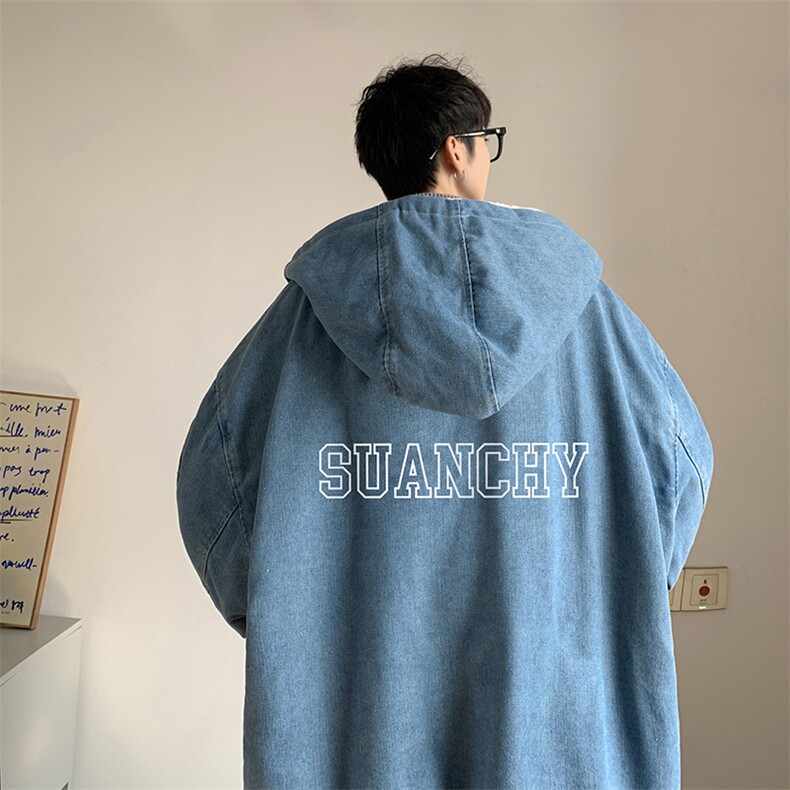 控价158牛仔棉衣男大码加绒羊羔绒牛仔棉服男棉袄NM53229-P140,男装棉衣,电商A040