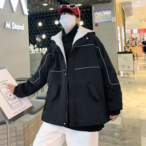 冬季棉衣外套男连帽宽松休闲潮流户外防风加厚保暖夹棉夹克式棉服图片