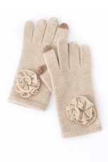 新款巴蒂女士玫瑰提花分指手套，手套，窄众羊绒