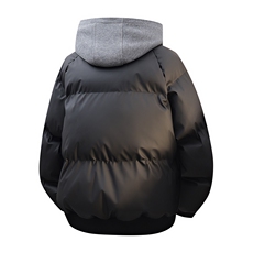 现货高品质重磅工艺美式高街假两件PU皮棉衣男女加厚棉服外套，男装棉衣，电商A486-1