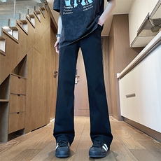 牛仔裤男夏季ins高街美式小众垂坠感百搭阔腿裤N1076-P45，男装牛仔裤，星座308B-2