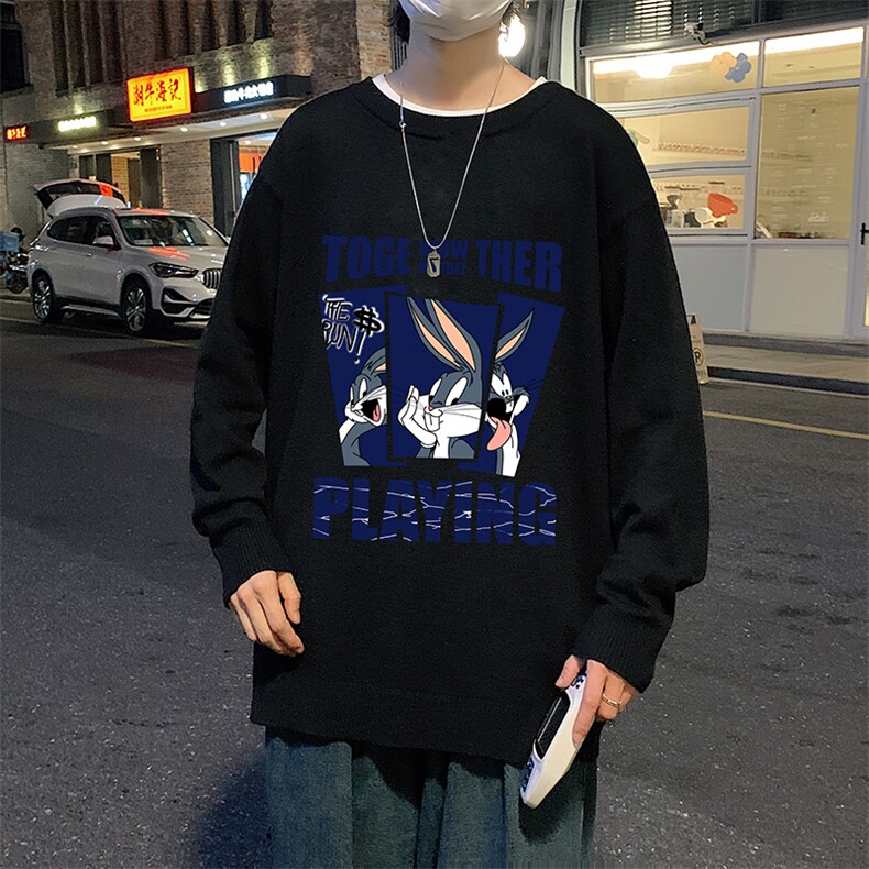 圆领毛衣男大码针织衫男毛线衣线衫M67234-P45加绒款-P65,男装针织衫/毛衣,电商A040