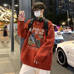 港风夜景宽松时尚圆领毛衣TPM6851 特批45控78 加绒特批55控88图片