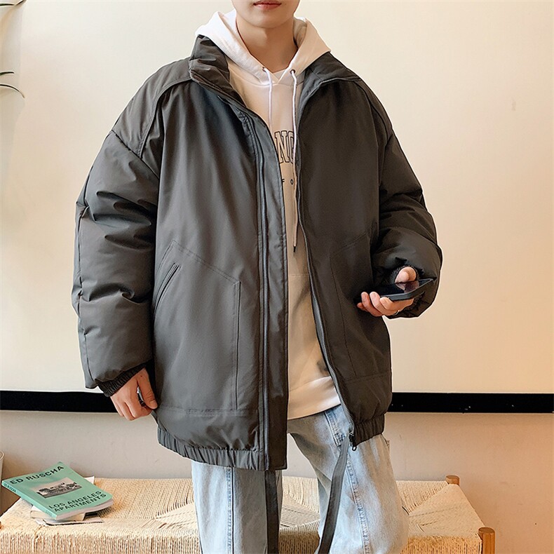 现货冬季美式休闲加厚雪山外套夹克立领纯色三防户外工装棉服,男装夹克,电商A486