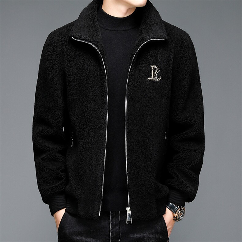 美式外套男秋冬摇粒绒加厚飞行员夹克刺绣机车赛车服ZL1258-P205图片