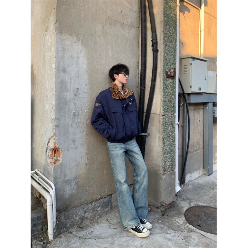 河北质量美式豹纹立领棉衣外套ZM0134-特批98,男装棉衣,星座313A(原308A-2)