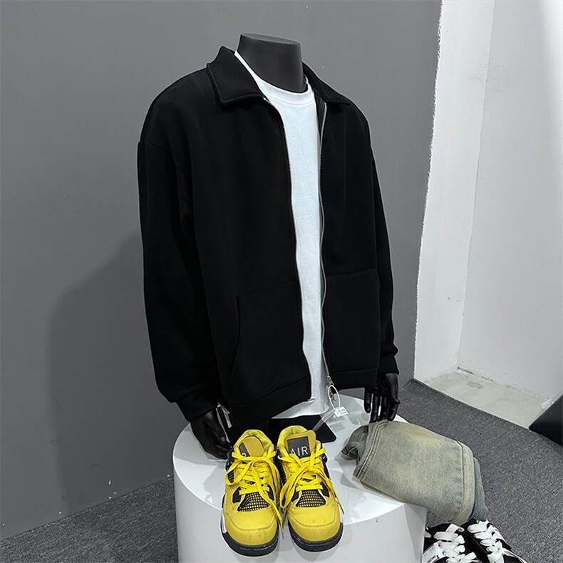YK86030-P4550%棉50%聚酯纤维加厚420克重磅开衫卫衣外套,女装短外套,电商A086-1