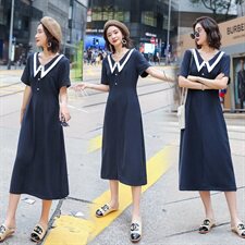 2021年夏季时尚潮流舒适简约个性中长款连衣裙，女装连衣裙，辉之琳