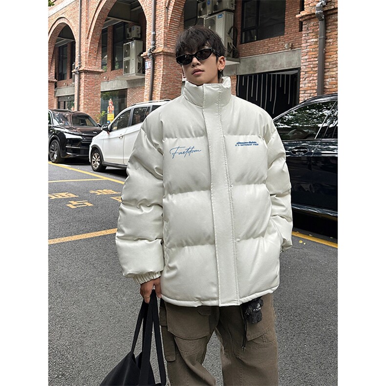 日系冬季面包棉服外套PU皮加厚防寒保暖休闲立领棉衣HY685TP85图片
