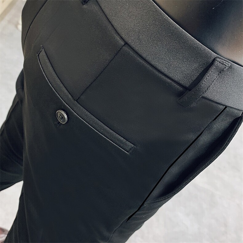 春季西裤男修身直筒高级感商务休闲裤男士裤长裤6180九分618—P55,男装西裤,电商B368