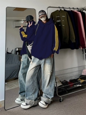 抖音得物高品质重磅全棉二开支持退换360克宽松织带连帽卫衣CM06，男装卫衣，电商A486