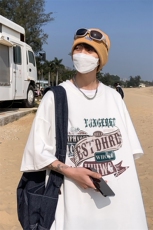 B239-1097-P25美式创意字母印花夏季高街重磅落肩袖短袖T恤男，男装T恤，星座514-2(原B239)