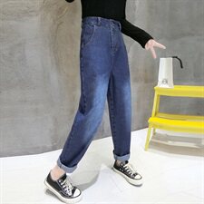 2021春秋款宽松直筒阔腿牛仔裤舒适潮流气质优雅百搭修身显瘦，女装牛仔裤，依如秀(原杭风阁)