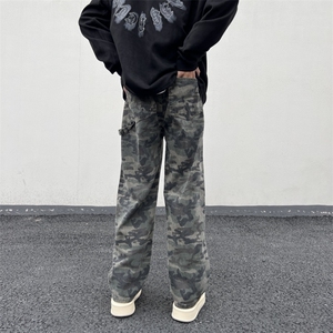 伐木耐磨工装迷彩裤男款春美式复古oversize高街vibe直筒潮牌裤子图片