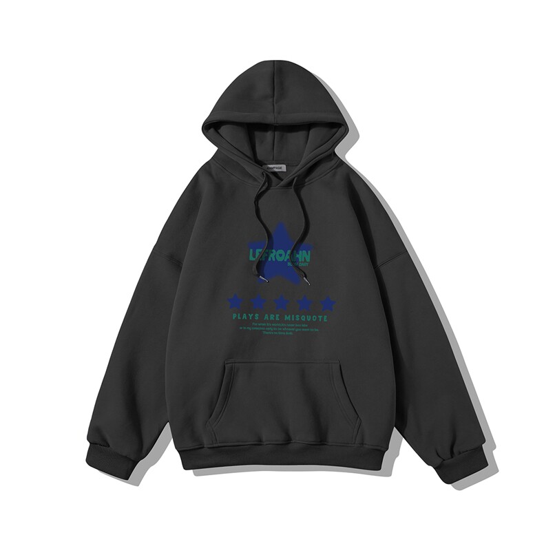 白底新款秋季时尚百搭美式复古印花连帽套头外套W372P40控58,女装短外套,电商A247-1