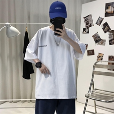 XZ115A-T06200克纯棉男女字母印花大码S-5XL10色T恤衫圆领半袖，男装T恤，星座115A-3