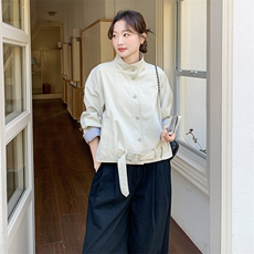 2026春装新款拼接条纹小清新学院风夹克外套2D045-P165-K268，女装短外套，2D045