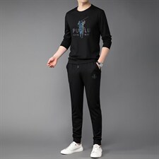 2023年夏款潮流休闲时尚男士运动短袖套装P120,男装休闲套装,电商D223-1