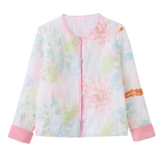 现货新款休闲重工艺刺修女夏薄款宽松小个子时尚新中式外套防晒衣，女装防晒衣，美静678