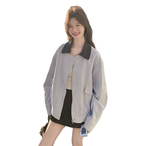 现货新款26春装浅蓝色夹克外套领子可脱卸2B153-7005-P160-K258图片