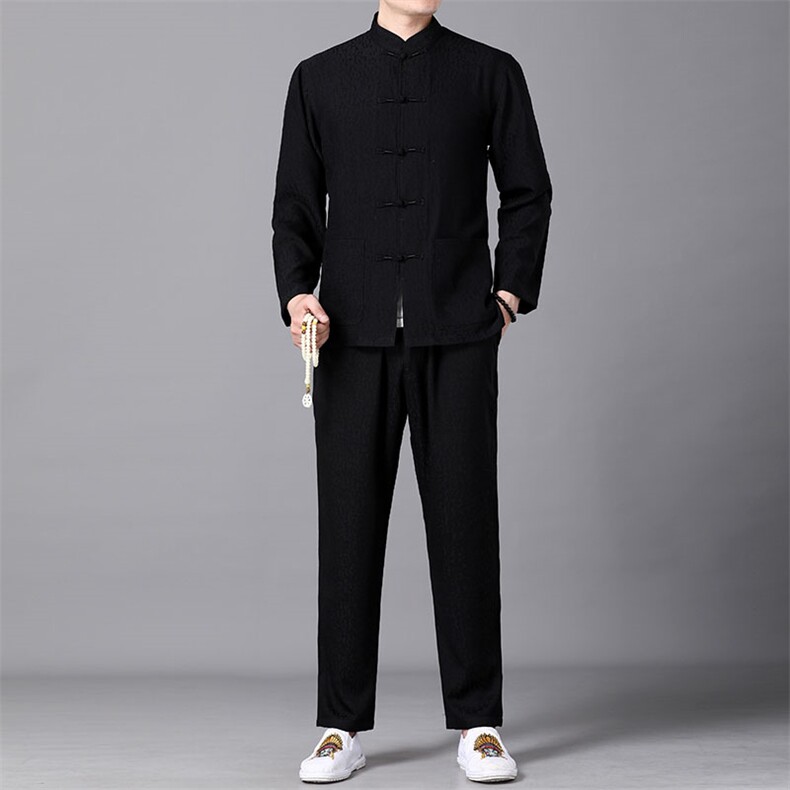 YY-TZ012秋冬男士两件套长袖休闲套装唐装风P158，男装休闲套装，电商B360