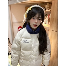 1506-1/M76141/P84韩版学院风条纹撞色刺绣保暖加厚外套男女同款，男装棉衣，星座1506-1