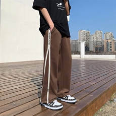 春季新款百搭条纹休闲裤青少年直筒宽松潮男运动裤K03020-P38，男装休闲裤，星座308B-1