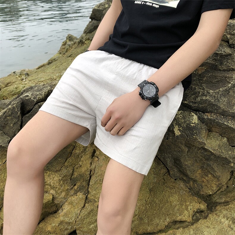 夏季主推纯色短裤男休闲纯棉水洗大码沙滩裤XZ310B-3-DK8888-P22,男装牛仔裤,星座310B-3