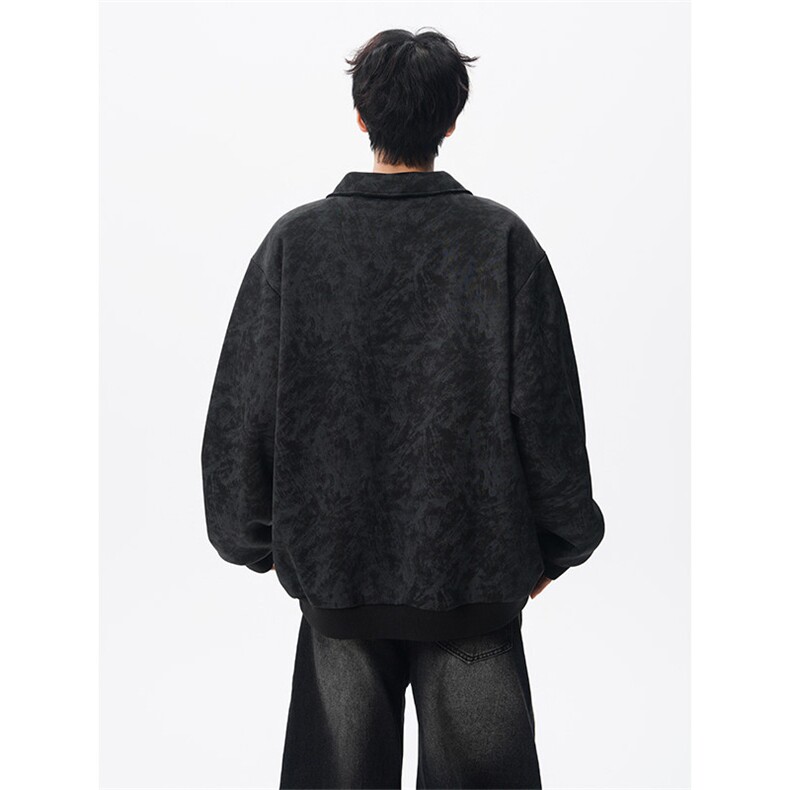 现货WY10165-特P48控88美式复古解构拼接大码男宽松情侣套头卫衣,男装卫衣,电商A059