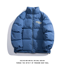 白底新款冬季时尚百搭宽松字母印花潮流棉服外套MY2055P85控118，男装棉衣，电商A247-1