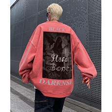 美式复古高街水洗做旧涂鸦印花圆领套头男女卫衣B289-WY188-P58，男装卫衣，电商B289