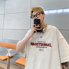 皮皮图-B225-T9244-P31-X39-小旗情侣短袖T恤-全棉，男装T恤，电商B225