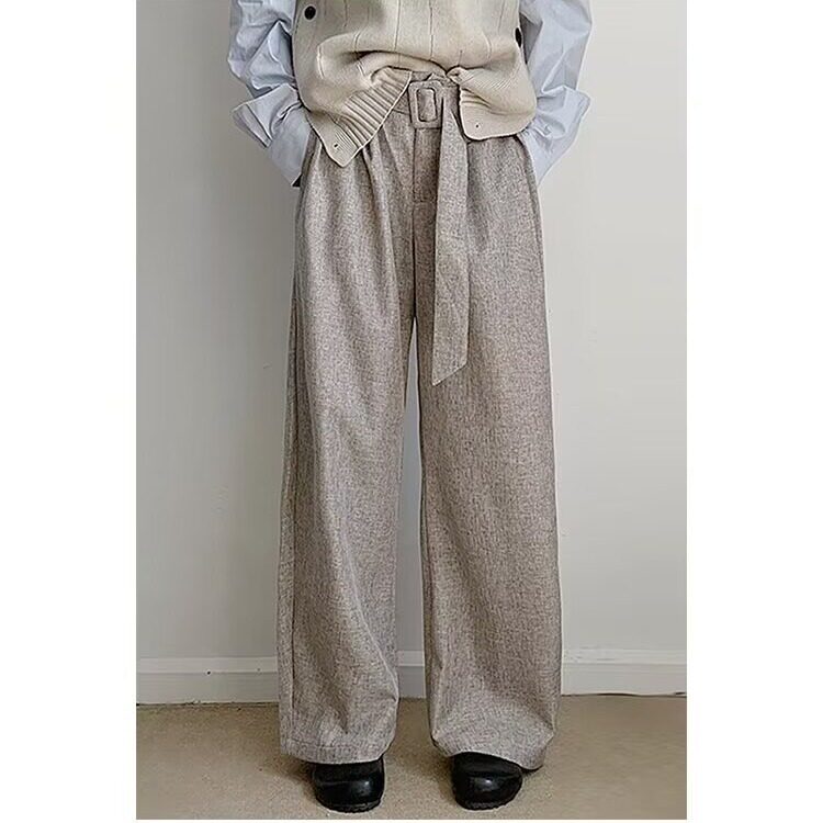 26春老钱风亚麻质感压褶休闲裤CK893/特P48，男装休闲裤，电商B350